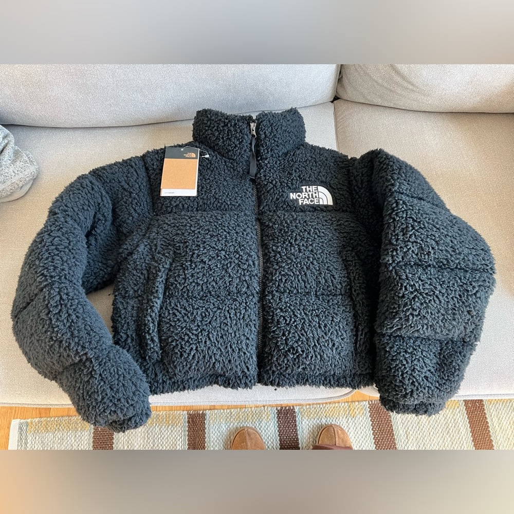 North face Nuptse black Sherpa puffer jacket